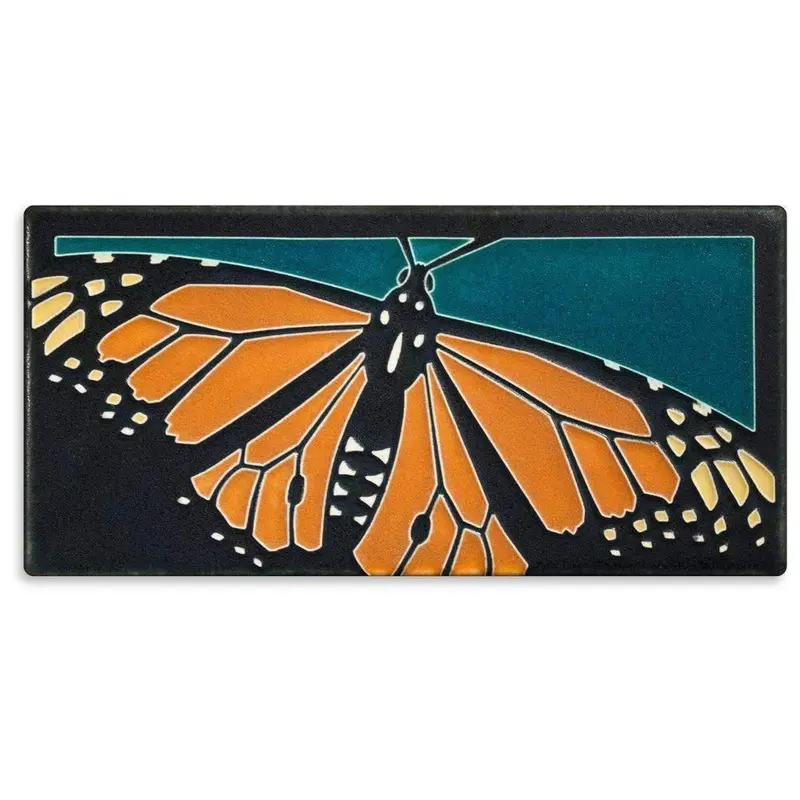 Turquoise Monarch Butterfly Decorative Tile 1