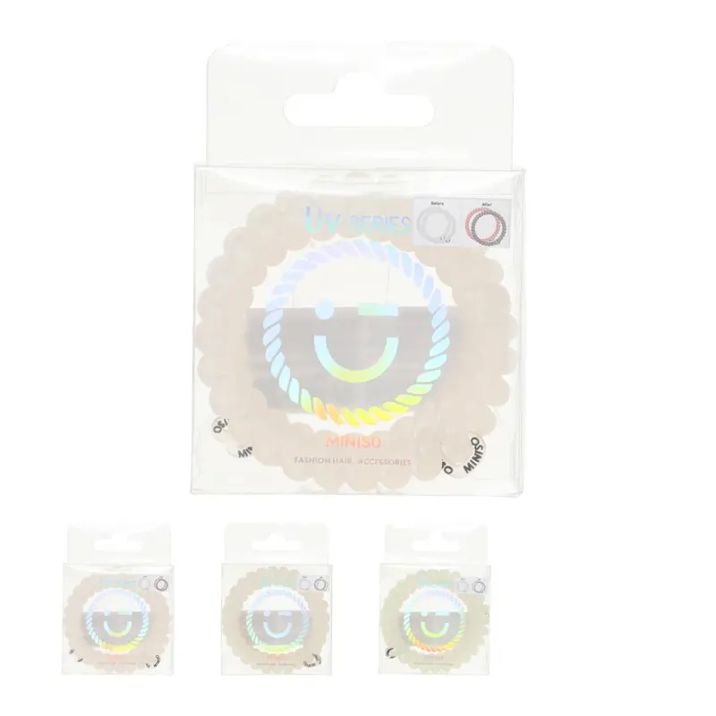 Uv-Reactive Spiral Hair Ties – Pack Of 2 1
