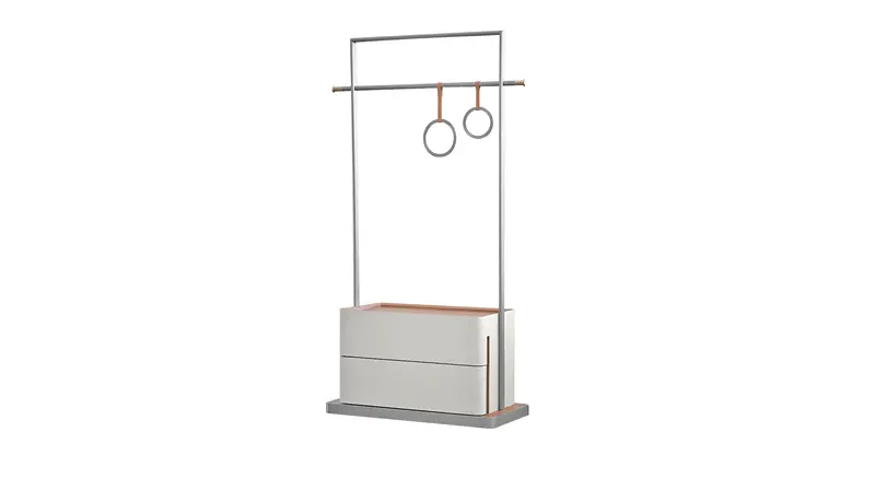 Valet Cream Two-Drawer Entryway Coat Stand 1