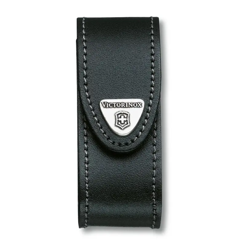 Victorinox Black Leather Belt Pouch – Slim Profile Design 1