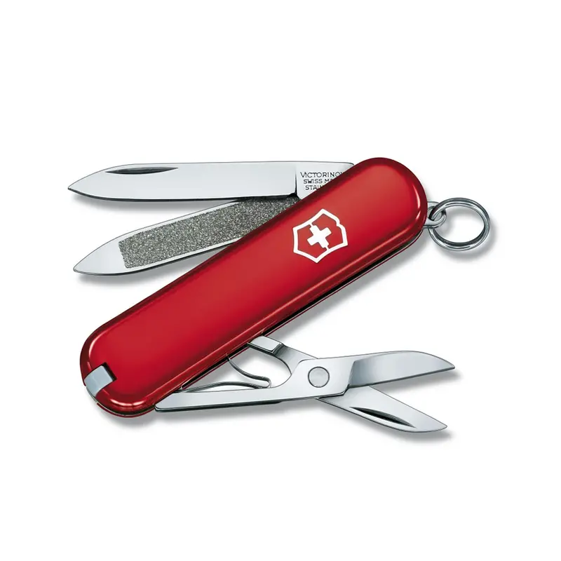 Victorinox Classic Sd Pocket Knife – Red Bestered Design 1