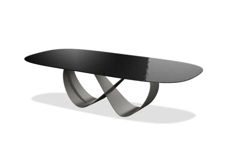 Wave 110-Inch Extendable Dining Table In Black Modern Finish 1