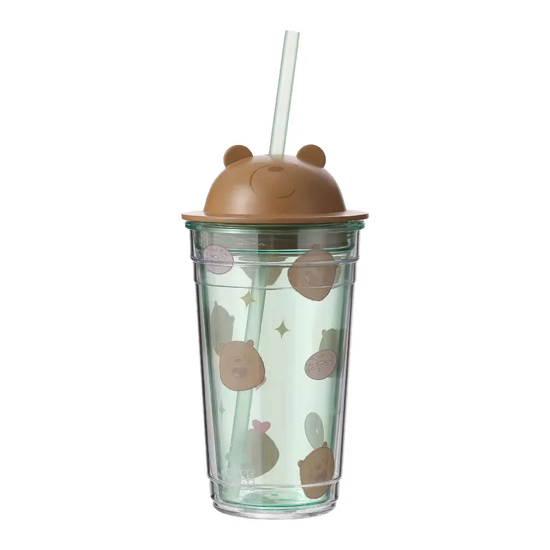 We Bare Bears Grizzly-Themed 440Ml Insulated Tumbler With Reusable Straw 1