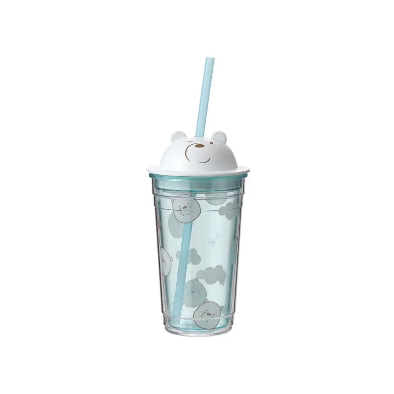 We Bare Bears Ice Bear Tumbler – 440 Ml Insulated Cup With Straw 1