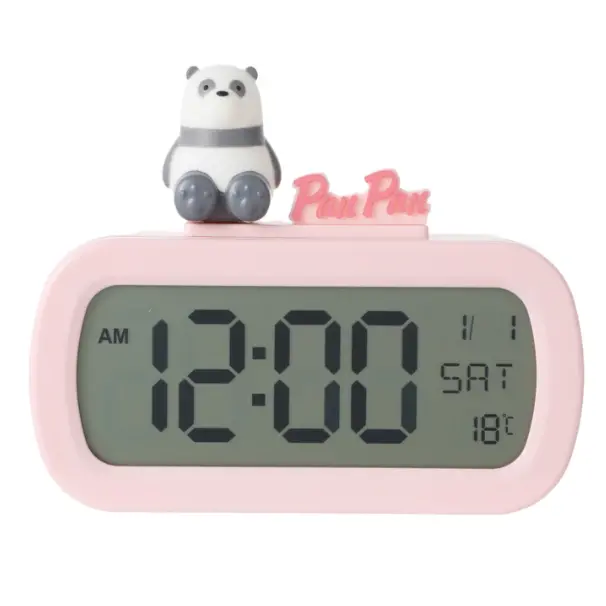 We Bare Bears Panda Alarm Clock – Animated Bear-Themed Bedside Timer 1