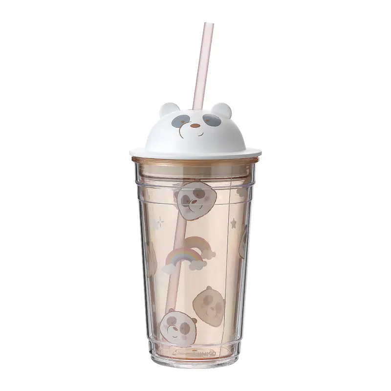 We Bare Bears Panda Tumbler – 440 Ml Double-Walled Travel Cup With Straw 1