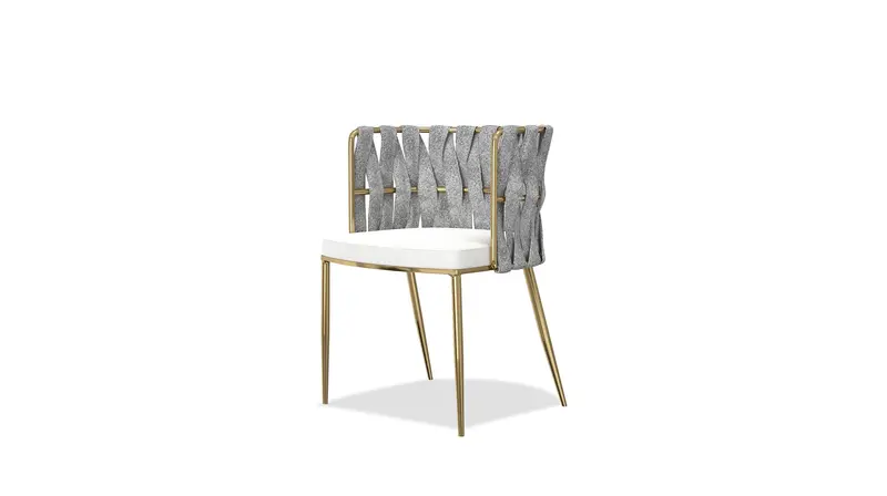 Weaver Oatmeal Tweed & Farina Nubuck Dining Chair 1