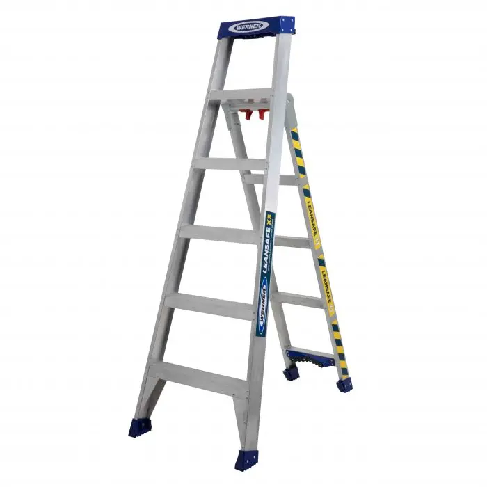 Werner Leansafe X3 Aluminum Multi-Position Ladder – Safe Lean-To-Use Design 1