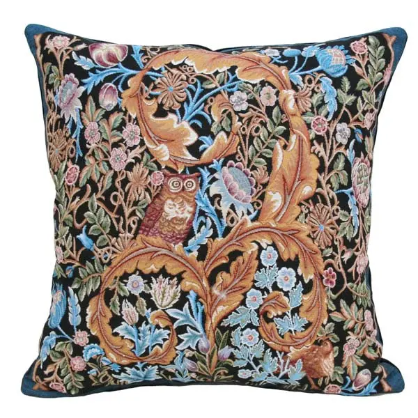 William Morris Owl & Pigeon Decorative Pillow 1
