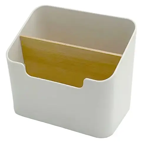 Wood-Grain Two-Tier Desktop Storage Box 1