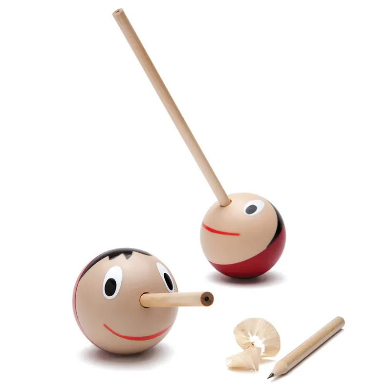Wooden Pencil Sharpener With Built-In Shavings Container 1