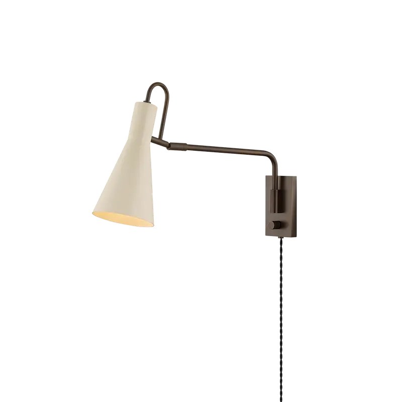 Yvette Plug-In Wall Sconce With Fabric Shade 1
