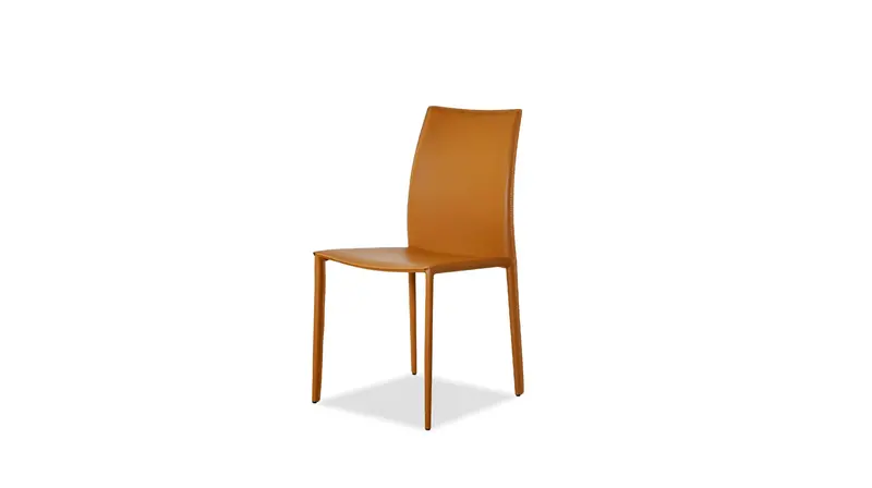 Zak Caramel Leather Dining Chair 1