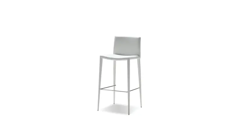 Zeno White Counter Stool – Minimalist High-Back Seating 1