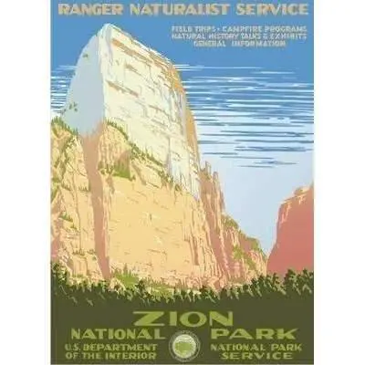 Zion National Park Canyon Art Poster 1