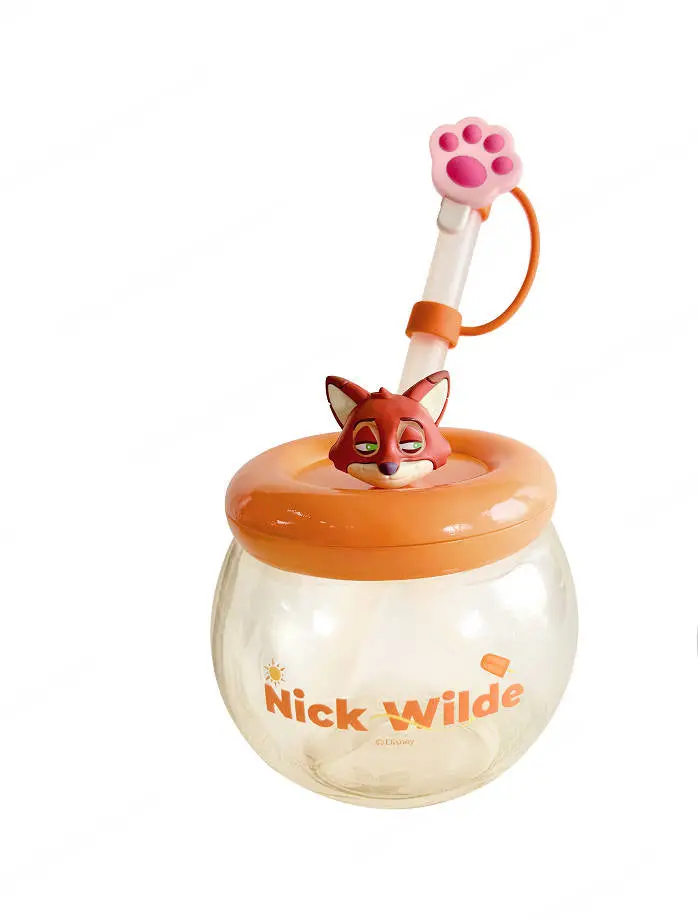 Zootopia Nick-Themed Straw Bottle – 600Ml Tritan Water Tumbler 1
