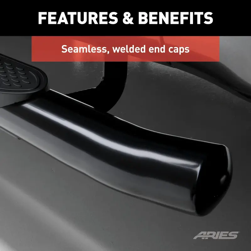Aries S223039 4-Inch Oval Black Steel Nerf Bars For Ford F-150 1