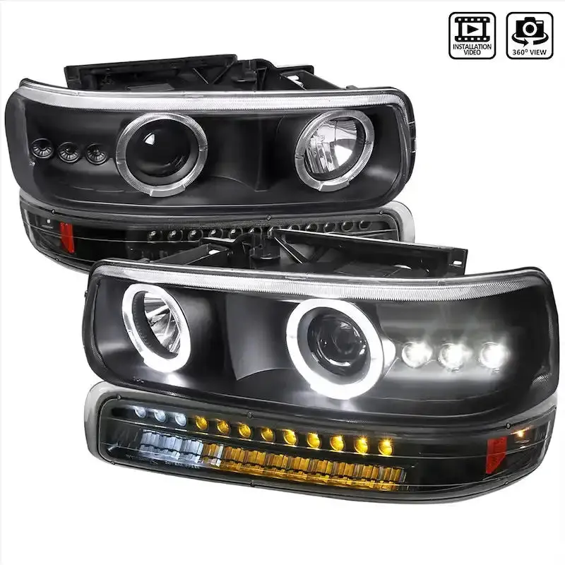 Dual Halo Projector Headlight Assembly – Led-Enhanced Oem-Style Replacement 1