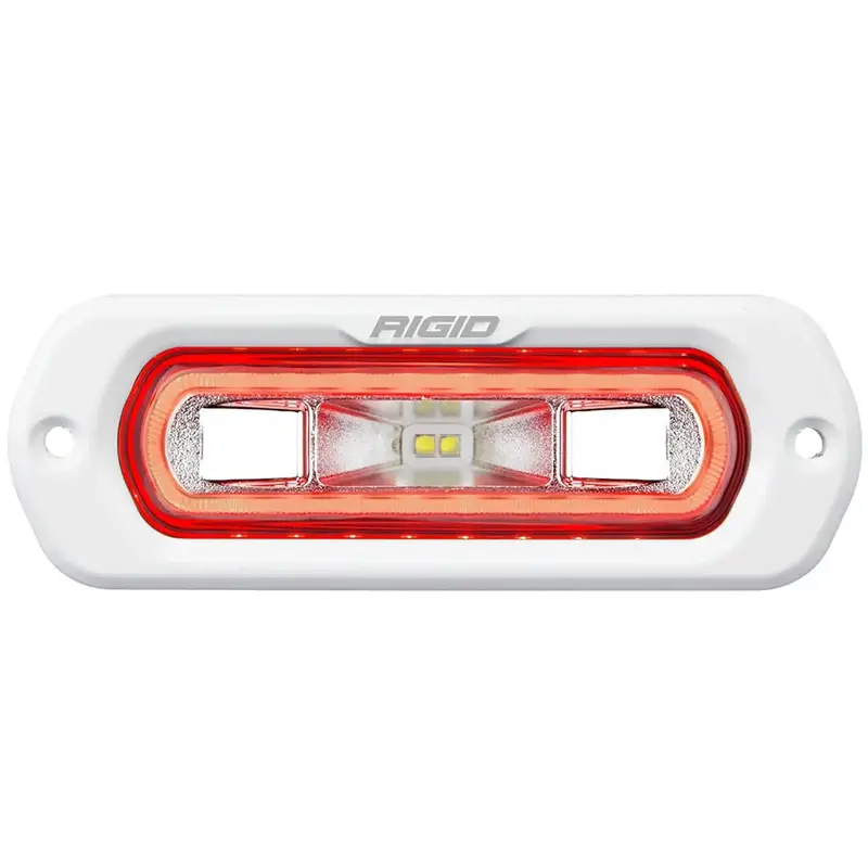 Rigid Industries Sr-L Marine Spreader Pod – 2-Wire Flush-Mount Led With White Body And Red Halo 1