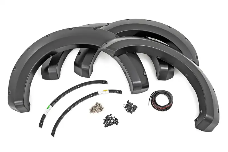 Rough Country Pocket Fender Flares – Set Of 4, Matte Black (F-F21112-Um) 1