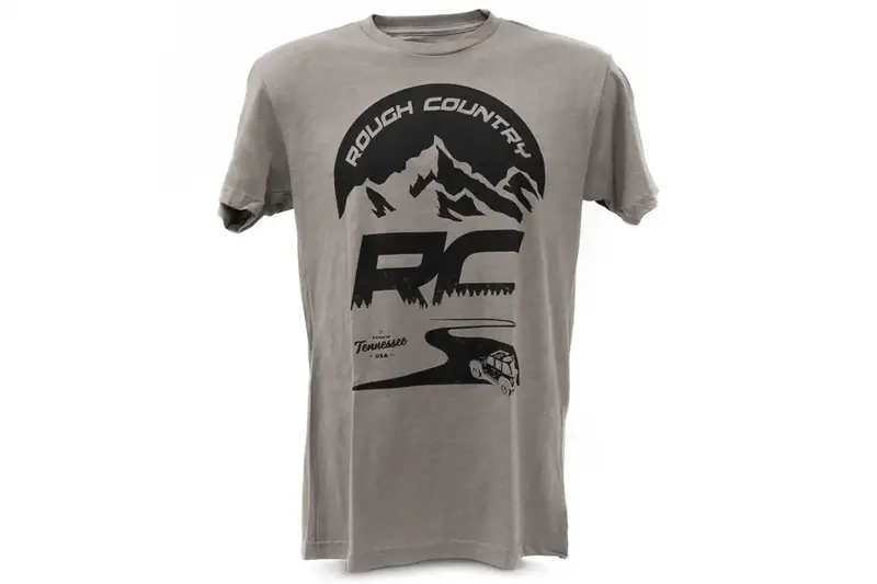 Rough Country Rc Mountains Graphic T-Shirt – Warm Gray, Medium 1